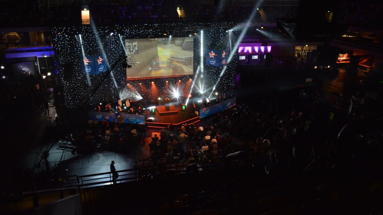 A picture of the Copperbox Arena from above in London, United Kingdom.