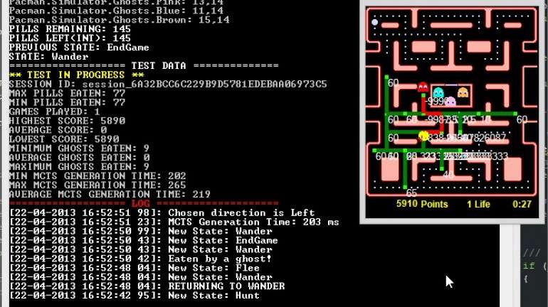 Ms. Pac-Man Simulator with AI Agent